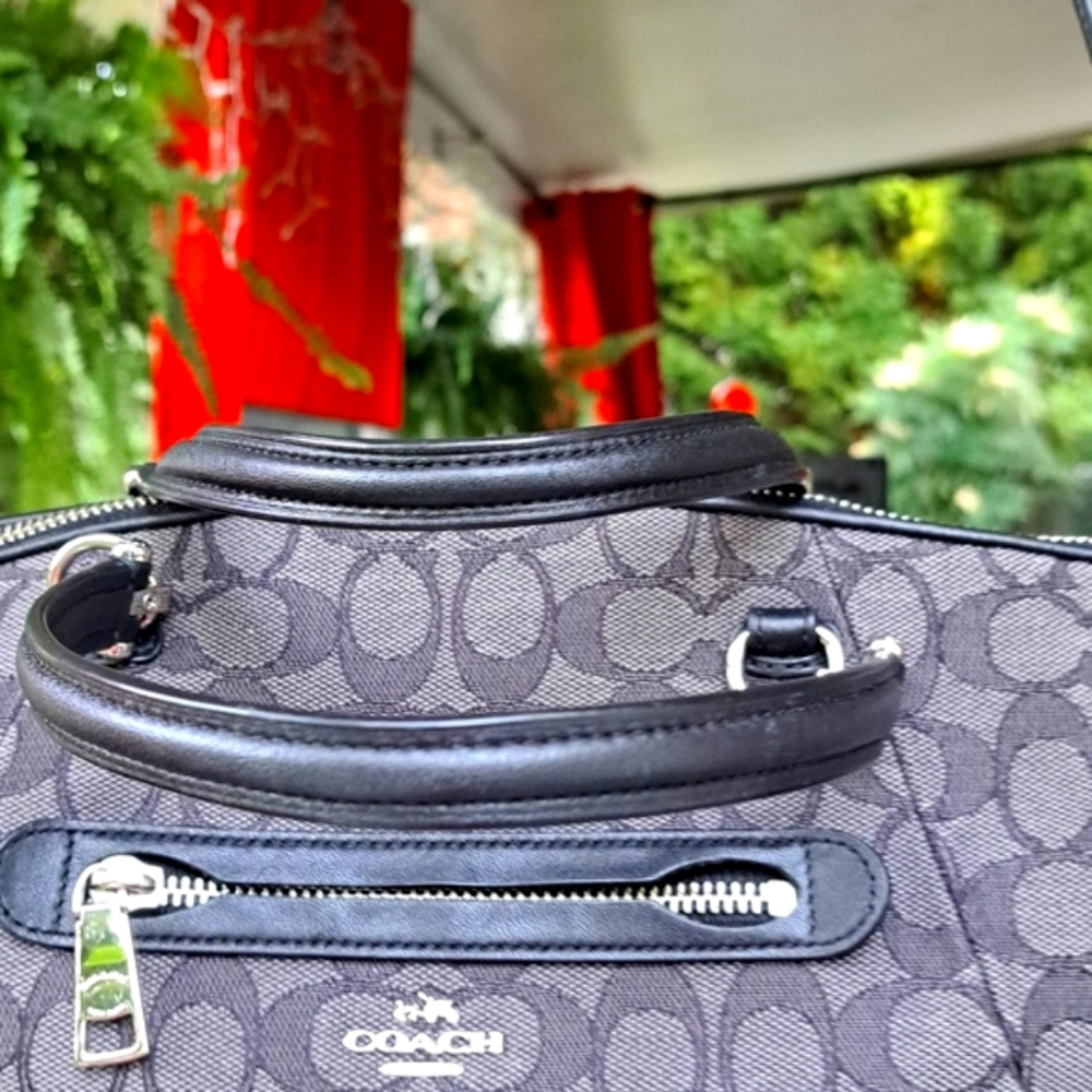 COACH Prairie 36311 Black& Gray "C" Signature, Silver Hardware EC - Picture 8 of 12